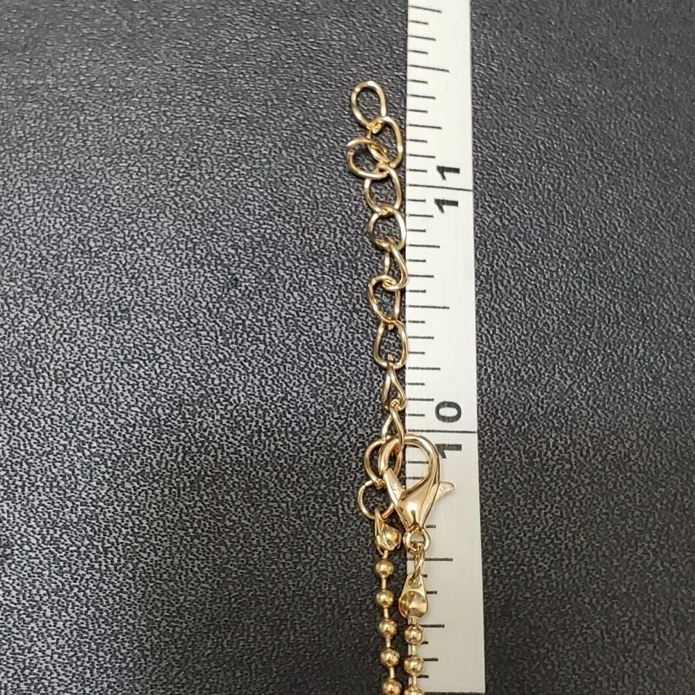 Gold tone holiday Christmas tree necklace 20-21.5